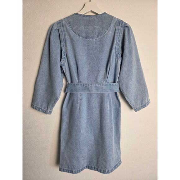 Scotch & Soda Denim Dress Belted XS Blue Mini Pockets NWT - Picture 3 of 12